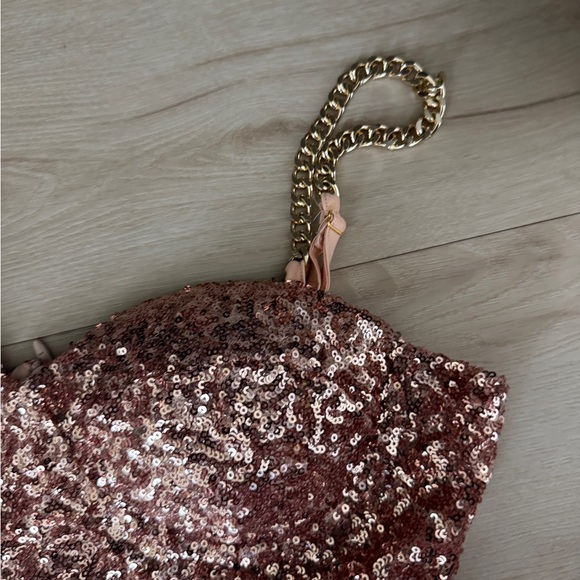 Sparkling Sequin Jumpsuit in Rose Gold - Picture 2 of 7